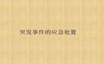 处理突发事件的心得体会8篇