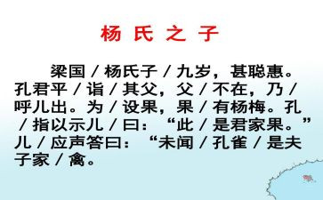 杨氏之子优秀教案7篇